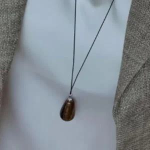 |CCA8450|여성용 기념일 핸드메이드 원석 실버 롱 목걸이