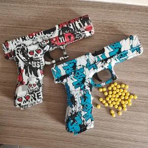 수정탄전동건 비비탄권총 풀메탈권총 수동 로딩 권총 G17 소프트 총알 장난감 총 거품 공 Airsoft 발사기 C