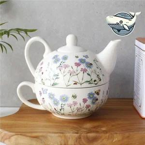 꽃무늬 도자기 찻주전자 찻잔 선물세트 부드러운 찻잔선물