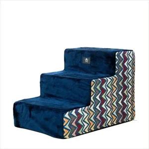 [콩심팥심]D11 보헤미안 3단 스텝 네이비 침대 소파 강아지계단 반려견스텝