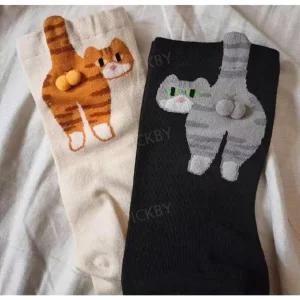 픽바이 고양이 땅콩 양말 귀여운 강아지 폼폼이 방울 뽕알 삭스