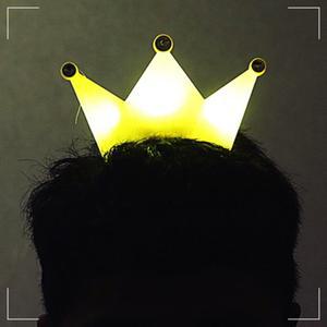 팡이상점6 LED 큐빅 왕관 머리띠 옐로우 E 야광 용품 클럽 파티 재롱잔치 응원 도구 인싸템