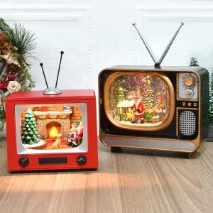 크리스마스 오르골 박스 빈티지 티비 장식 데스크 인테리어 선물 크리스마스오르골