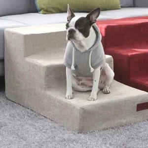 [콩심팥심]3단 스웰 레드퍼피 라이트 계단 강아지 스텝 베이지