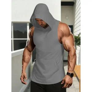 그래이놈 남성 민소매 나시 티 후드 헬스 후디 아마존 짐웨어 러닝