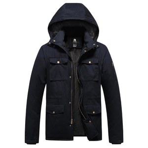 퍼스키 남성 겨울 군용 재킷 플리스 안감 따뜻한 면 코트 방풍 두꺼운 파카 탈부착 후드