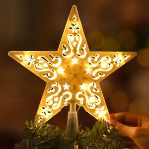 아웃팅 크리스마스트리 트리 오너먼트 장식 LED 탑 별 스타라이트