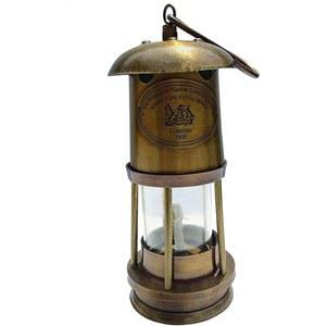빈티지 왕립 해군 황동 안전 랜턴, 런던 1920, 앤티크 해상 석유 램프, 유리 및 금속 구조