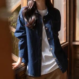 [시크폭스] 루멘티아 생지데님 포켓 셔츠_54SH1046