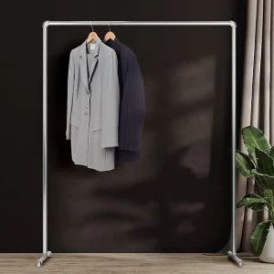 파이프행거 튼튼한철제 거치대 조립 옷행거 1단옷걸이 미니 스탠드 옷가게 이동식 고정식