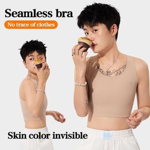 풀오버 가슴 바인더 Tomboy 운동복 얇은 조끼 통기성 스포츠 브라 흔적 없음