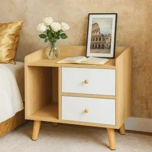 2단 서랍형 수납 협탁 선반 침대 사이드테이블 거실장 다용도 정리대 책꽂이 보조 서랍장