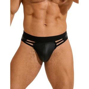 남성용 로우 라이즈 G-스트링 통 속옷 파우치 트렁크 Jock Strap 브 블랙 S-XXL