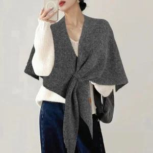 여성 겨울 빅사이즈 삼각 머플러 니트 스카프 숄 케이프