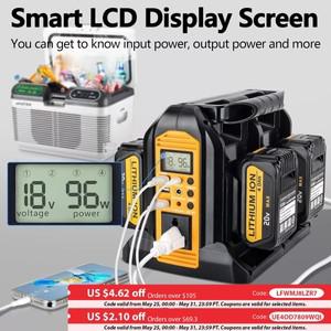 DEWALT 호환 20V 최대 배터리 전원 공급 장치 소스 용 350W 출력 휴대용 인버터 AC 콘센트가있는 캠핑 비상