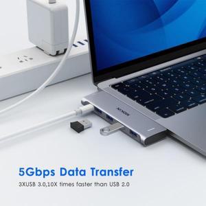 맥북 프로 에어 멀티포트 어댑터 허브 동글 40Gbps 5K60Hz PD100W 썬더볼트 3 4 USB A 지원 MOKiN C