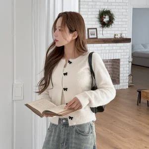 [제작/빅사이즈]이블렛 뉴페로 날개사 니트 나시가디건SET 제이스타일