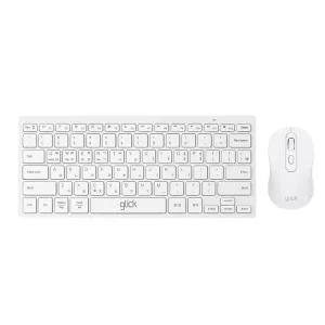 지클릭커 오피스 WMK55 미니 슬림 저소음 무선 키보드 마우스 세트 화이트