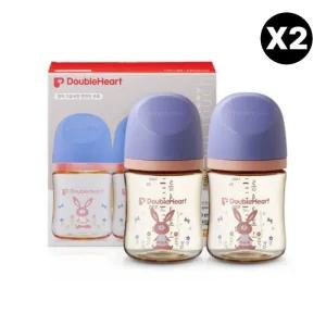 더블하트 신생아 캐릭터 젖병 출산 선물 160ml 토끼