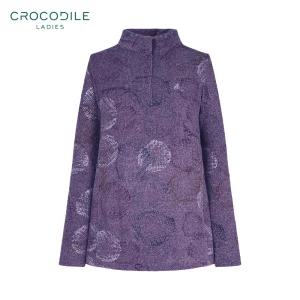 [20%쿠폰+카카오페이7%][크로커다일 레이디] 여성 기하학패턴 반오픈 티셔츠_CLCWTS202