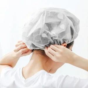 고품질 방수 큐티 헤어캡 그레이 샤워 캡 물방울 (WFB8DED)