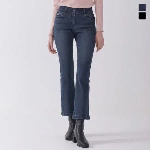 [하프클럽/지센](2컬러) 핏센 포켓 자수 기모 부츠컷 데님팬츠 LCDPOA22