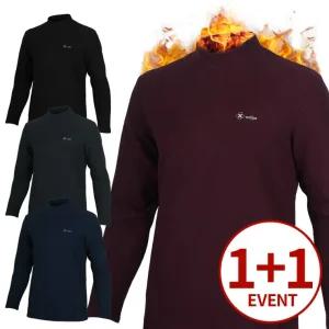 컴포트 웜 폴라 플리스 반목 티셔츠 반목 티셔츠 남성 작업복 스판 등산 기모 운동복 긴팔 단체