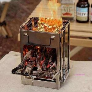 사각접이식 휴대용 대형 화로 난로 가방포함 스텐 스테인리스 화목 화롯대 야외용 스덴 레스 캠핑용 스탠xy