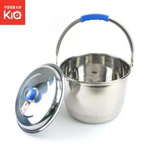 (옵션:스텐들통(HY) 1호-10L)스텐 들통국냄비 곰국 스테인리스 레스 부엌 주방 디자인 손잡이