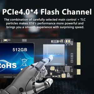 KOOTION 내장 솔리드 스테이트 하드 드라이브 NVMe M2 SSD 1TB PCIe 4.0x4 2280 디스크 PS5 노트북 X16 용