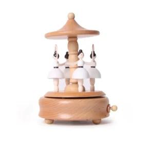 인테리어소품 우드 오르골 발레리나 회전목마