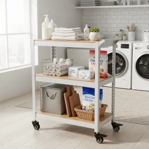 3단 트롤리 세탁실 수납장 선반 틈새 이동식트레이 바퀴선반