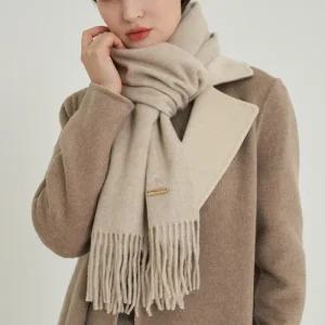 GOBI 고비 캐시미어 100% 오가닉 산양자수 머플러 170x30 오트밀 1000 선물 포장