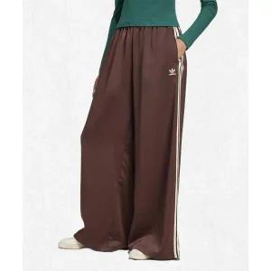 [아디다스] ADIDAS 새틴 와이드 레그 트랙 팬츠 - 브라운 크림화이트 KD2541 2479017