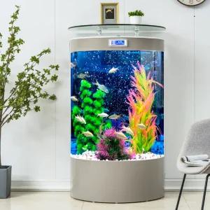 반원형 수조 수족관 식당 플라스틱 구피 가정용 소형 키우기 유리 생태