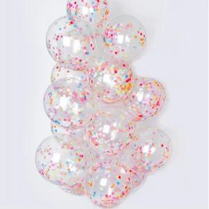 30P 생일 홈파티 칼라풀 꽃가루 투명 풍선 부모님 웨딩촬영 셀프웨딩