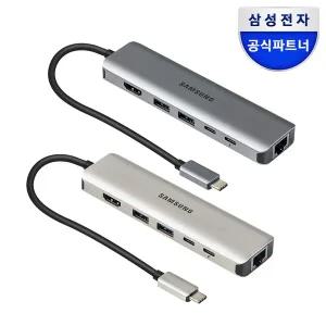 [삼성]전자 6in1 C타입 USB 멀티 허브 SL-MH1061M 그레이 HDMI 8K 30Hz 100W 갤럭시북 갤럭시탭