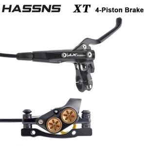 HASSNS XT 유압 브레이크 Mtb 4 피스톤 디스크 산악 자전거 로터 160mm 켈리퍼 세트 850mm 1500mm 사이클링