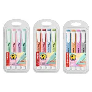 스타빌로 스윙쿨 형광펜 파스텔 4색 세트 필기구 부드러운필기감