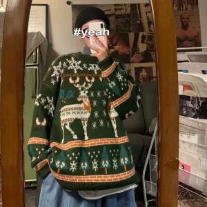 크리스마스 어글리스웨터 빈티지 니트 레트로 산타 연말