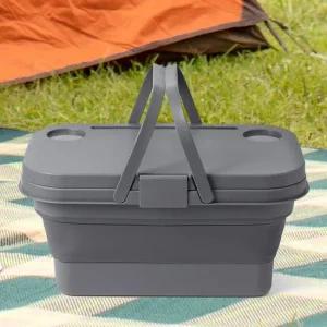 GDM 그레이 접이식 바구니 폴딩 피크닉 가방 폴딩바구니 접이식바구니 캠핑바구니