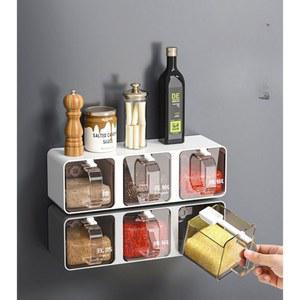 스푼 양념통 벽걸이 선반 상자 조미료통 조미료 4칸