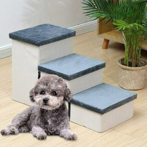 고양이 강아지 접이식 침대 높은 L 3단 계단 애견 수납형 대형 40cm이상 폭좁은