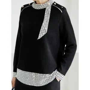 김여사 (겨울신상) 할렌 배색 니트 블라우스 5BL511220