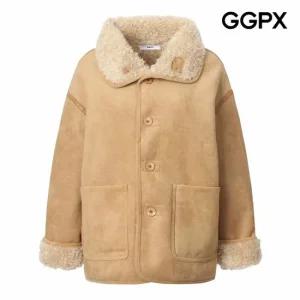 [GGPX] 리버시블 버튼 하프 무스탕 자켓 (GPBMU001B)