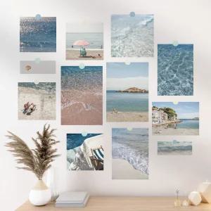 데일리스너그 블루 바다 파도 감성 엽서 미니 포스터 + 스티커 증정 16p 구성