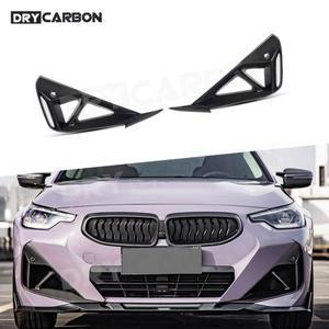 자동차 분배기 BMW G42 M235i M240i 2022+ 드라이 카본 파이버 프론트 범퍼 에어 인렛 그릴 사이드 벤트 장