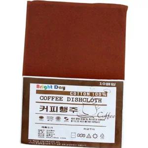 면 행주 다용도 면100% 주방용 커피 행주 카페행주 10매 갈색 위생