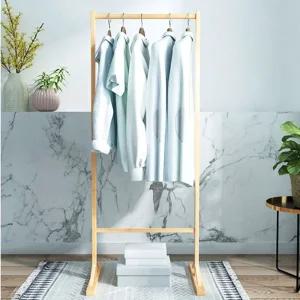 미니 폭좁은 행거 옷걸이 나무 원목 스탠드 심플형 인테리어 우드 간편 식 작은 일자