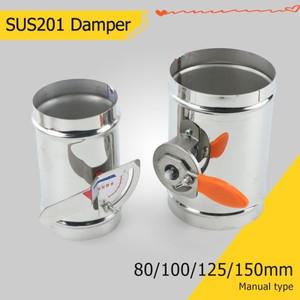스테인레스 스틸 201 수동 공기 댐퍼 체크 밸브 덕트 핸들 직경 80mm/100mm/125mm/150mm